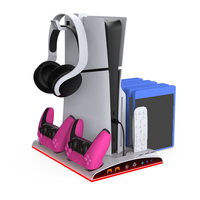 Support de refroidissement multifonctionnel pour PS5 Slim Controller Charging Headphone Storage Stand