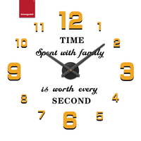 Grand Horloge Murale Analogique Dorée DIY en Acrylique Effet Miroir, Mecanisme Quartz Silencieux, Sans Cadre, Décoration pour Cuisine, Vente en Gros, 120cm