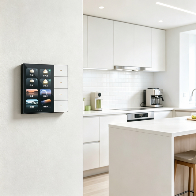 Multi-Functional Smart Control Panel 3.5" Touch Screen Zigbee Tuya 4 Lighting 4 Curtain 8 Scene for Whole House Automation