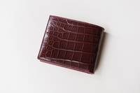 Dompet kulit buaya asli pria, kfold lipat ganda gaya Vintage sederhana buatan tangan