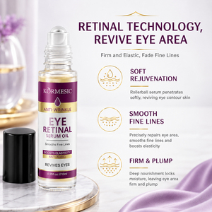 KORMESIC - Suero Contorno de Ojos Antiarrugas con Retinal de 10 ml, Aceite Natural Reafirmante, Hidratante y Nutritivo, Ligero, en Roll-on, HALAL - Product Image 3