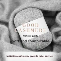 Fil à tricoter en cachemire et laine mélangés en gros, 50g/rouleau, anti-boulochage, filé à l'anneau, pour tricot manuel et machine, étiquettes personnalisables créatives