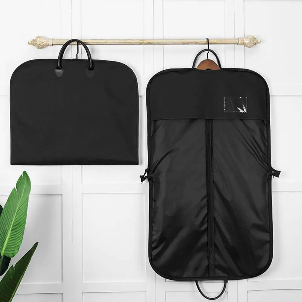 Modern Reusable Customized Logo Nonwoven Fabric Portable Long Garment Bag Oxford Dress Suit Packaging Garment Bag For Clothes