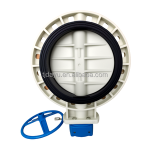 Prix favorable Dn250 Fpm Liner Anti Corrosif Utilisation Chimique Polypropylène PP Poignée De Roue Gaufrette Vanne Papillon - Product Image 3