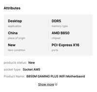 UNTUK MSI B850M GAMING PLUS WIFI micro-atx Desktop Motherboard AM5 soket AMD untuk Ryzen mendukung DDR5 PCIe 5.0 M.2 Wi-Fi 2.5G