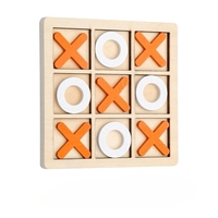 Jeu de société Tic Tac Toe en bois, jeu de puzzle XO classique, jeu de table interactif familial portable, jouet éducatif pour enfants