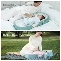 BSCI-zertifiziertes, tragbares Babybett im neuen Design, faltbares Reisebett für Neugeborene mit Wickeltasche und Tragefunktion für Picknicks im Freien