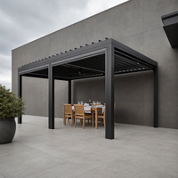 Pergola motorisée à lames orientables, gazebo extérieur, imperméable, moderne, en aluminium, montage facile