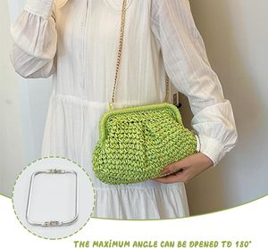 Pcs Aluminum <b>Purse</b> Frame Rectangle Lock Frame Handbag Clutch Frame Metal <b>Purse</b> Frame Kiss Lock Clasp Bag Frame Hardware Replacem - Product Image 5