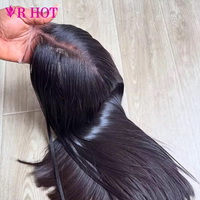 Perruque sans colle en cheveux humains bruts vietnamiens avec frontal en dentelle pour femmes noires, emballage personnalisé pour perruques, vente en gros