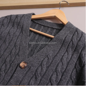 Lã grossa cabo malha botão cardigan malhas jaqueta camisola manga longa xale colar para inverno dos homens - Product Image 5