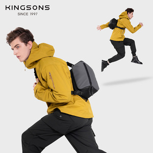 Kingsons <b>Camera</b> Crossbody <b>Bag</b> Gray Black Blue Horizontal Square Zipper Closure For Photography Travel Casual Use - Product Image 4