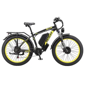 Bicicleta elétrica original de fábrica, preço de atacado, 2x1000w, motor duplo, pneu gordo de 26 polegadas, 23ah, bateria grande, longo alcance, 2000w