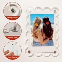 Nirvany 5 Paket Bingkai Foto Akrilik Magnetik untuk Kulkas 2.75x3.9 Inci, Penyangga Foto Berlekuk Transparan, Ukuran Mini Seukuran Dompet