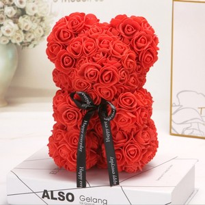 Amazon Hot Sale Rose Bear Handmade DIY Teddy Bear Rose Flower Artificial Bear Rose For Valentine Gifts mothers day gifts
