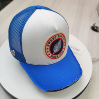 Gorra Trucker Home Run Vintage de Lona Desgastada con Visera a Cuadros Ajustable Impermeable 100% Poliéster