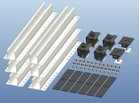 Kit de montage de toit AL-6005 à installation rapide, rail court en U avec pince intermédiaire réglable pour toiture métallique