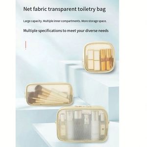 Juego de Bolsas de Maquillaje Transparentes 3 en 1 con Logotipo Personalizado, Bolsas Organizadoras de Cosméticos de PVC - Product Image 3