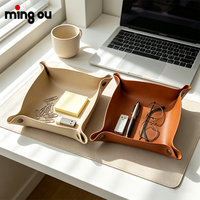 Plateau à bijoux en cuir PU, fabrication OEM, impression UV, organisateur de vanité pour téléphone, portefeuille, montre et bibelots