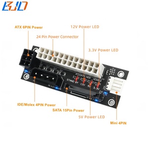 Carte d'adaptation d'<span class=keywords><strong>alimentation</strong></span> en gros pour usine : Connecteur ATX 24 broches <span class=keywords><strong>femelle</strong></span> <span class=keywords><strong>vers</strong></span> <span class=keywords><strong>Molex</strong></span> 4 broches, <span class=keywords><strong>SATA</strong></span> 15 broches, PCIE 6 broches - Product Image 2