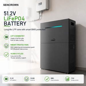Batterie LiFePO4 avec 51,2 V 100 Ah et une durée de vie de 10 000 cycles pour système de stockage d'énergie solaire, batterie de stockage d'énergie haute sécurité - Product Image 1