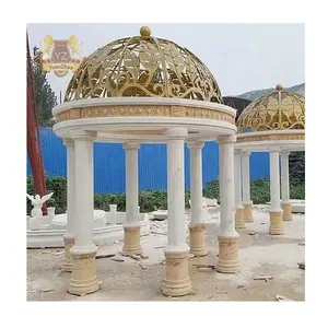 High Quality Customized Greek Style Outdoor Marble Gazebo Granite Stone Pavilion Sculpture