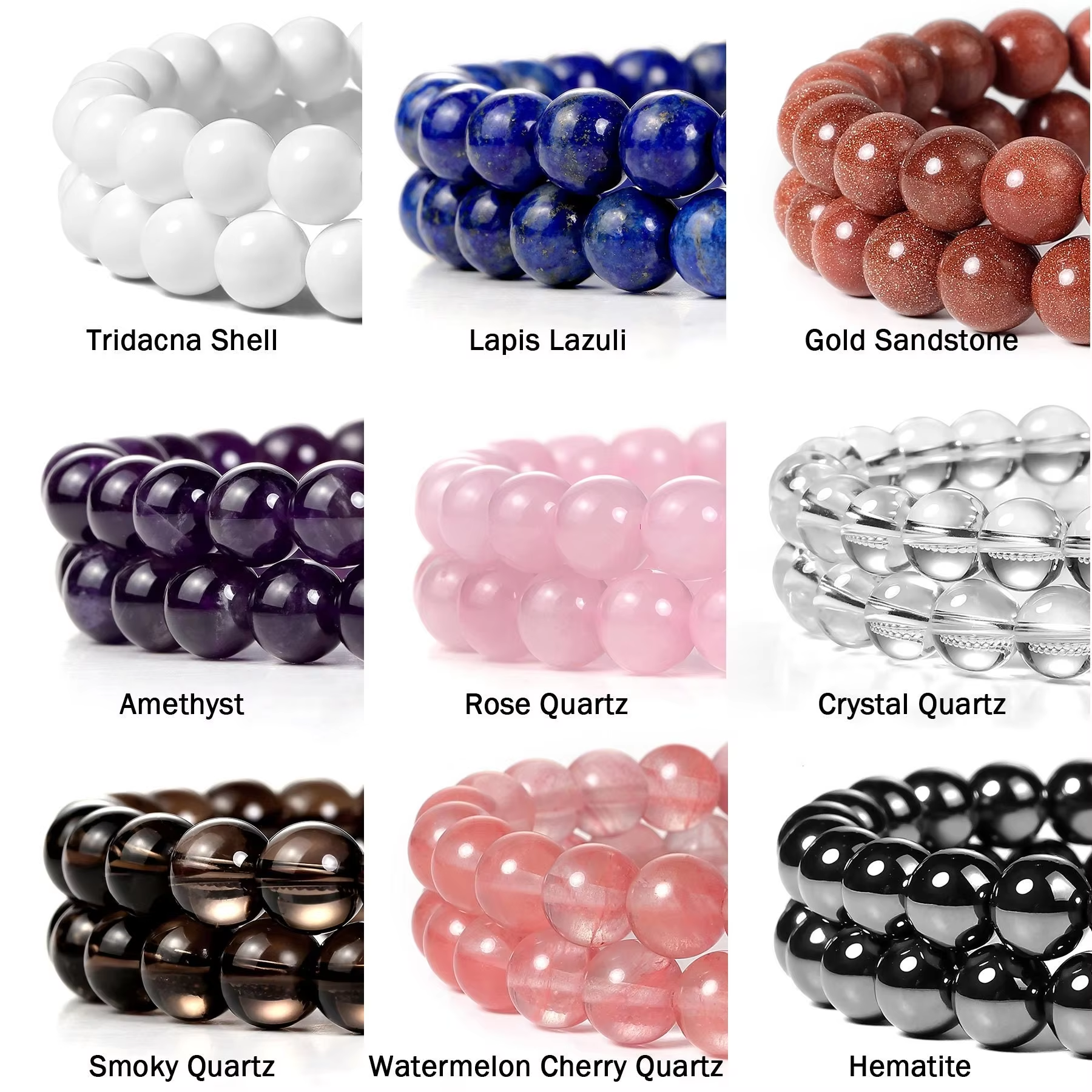 Wholesale Natural Stone Lapis Citrine Garnet Amazonite Agate Amethyst Moonstone Labradorite Lace Agate Tiger Eye Unakite Beads