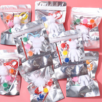 Ensemble de porte-clés ours en acrylique à faire soi-même, peinture fluide, activité créative parent-enfant, jouets d'art faits à la main