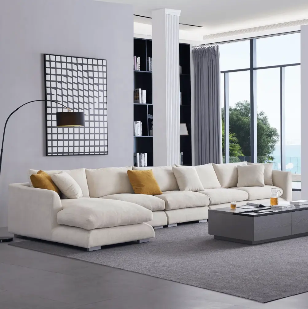 Ensemble de canapés de salon pour maison modernes canapé en plumes canapé sectionnel en forme de L canapés d'angle modulaires canapé sectionnel