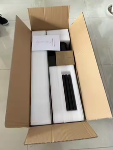 Calentador de pellets de metal negro moderno, estufa de cohete, chimeneas de acero independientes con <span class=keywords><strong>tubo</strong></span> de vidrio - Product Image 5