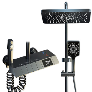 Tất cả đồng thông minh hiển thị kỹ thuật số nhiệt độ không đổi vòi hoa sen đặt phím đàn piano nhà áp lực vòi tắm màu xám thiết kế thanh lịch - Product Image 2
