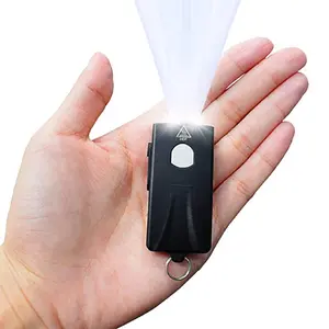 Senter LED Mini portabel 260 Lumen 18650, gantungan kunci EDC Aluminium dapat diisi ulang USB