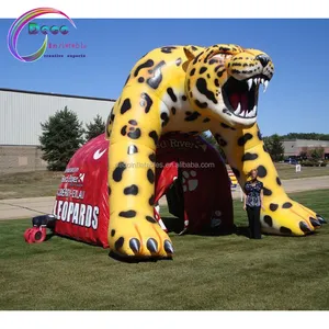 Hấp dẫn Inflatable Leopard đường hầm Inflatable linh vật bóng đá đường hầm