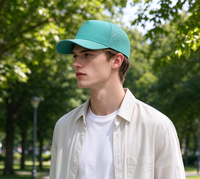 Casquette de sport 5 panneaux Performance Snapback en polyester découpé au laser, séchage rapide, avec logo personnalisé, non structurée