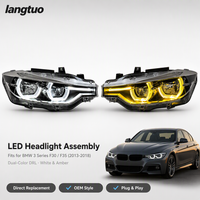 Ensemble de phares LED DRL bicolores Spoon Ikon pour BMW Série 3 F30 F35 2013-2018 avec lentille de projecteur