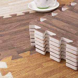 Vielseitig Einsetzbare EVA-Schaum-Puzzle-Bodenmatte - Holzmaserung Fitness-Übungsmatte - 60x60cm Ineinandergreifende Bodenfliesen - Product Image 1