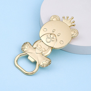 <b>Cute</b> Cartoon <b>Bear</b> Bottle Opener Zinc Alloy Portable Creative Beer Opener Party Gift Blue And Pink Round Shape - Product Image 2