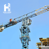 Grue à tour d'occasion HUGECRANE 6T/8T/10T/12T pour la construction avec moteur, hauteur de levage 60m, portée de travail 70m, économie d'énergie