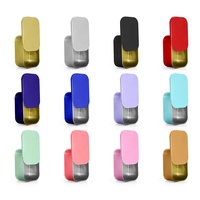 Boîte de conserve en métal recyclable vide pour baume à lèvres parfumé solide, contenants cosmétiques, boîte à couvercle coulissant, boîte de luxe en étain pour baume à lèvres à la menthe