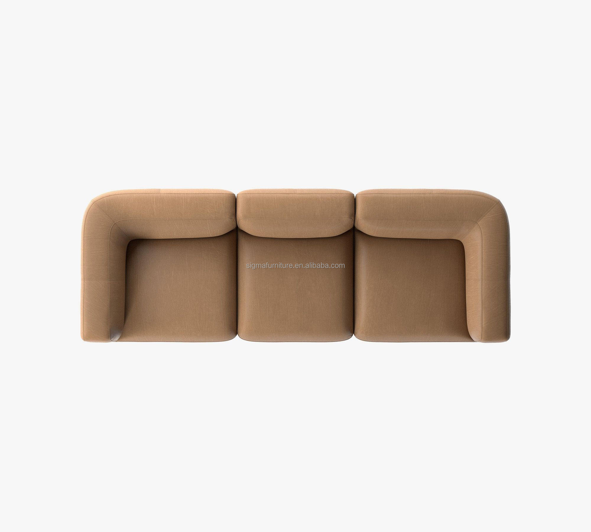 New Arrival Leather Square Arm 3-Piece Modular Sofa living room leather sectional sofa