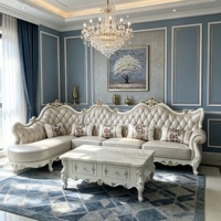 Ensemble de canapés sectionnels en cuir et dentelle, mobilier de salon, canapés pour salon, couleur poudre lotus, pour véranda
