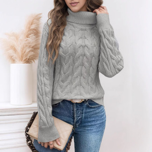 Suéter de Punto de Color Sólido de Grosor Estándar Estilo Coreano para Mujer, Largo Medio, Holgado, Ajustado - Product Image 4