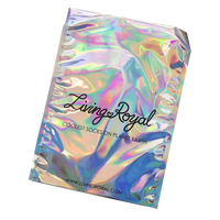 Pochette en plastique personnalisé métallisé arc-en-ciel brillant scellable expédition enveloppe pour petite entreprise Mylar sac en plastique holographique