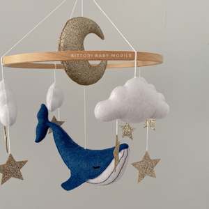 Jouet musical montessori pour enfants de style boho, mobile de berceau en forme de <span class=keywords><strong>dauphin</strong></span>, fait à la main, pour nouveau-né, chambre d'enfant - Product Image 2