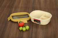 Boîte à bento en plastique PP, 3 compartiments, réutilisable, résistante aux chocs, aux taches et aux odeurs, pour la maison, le bureau, l'école, la préparation des repas