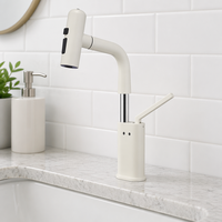 Robinet de cuisine et salle de bain intelligent MOSHE à poignée unique, à poser sur comptoir, avec cartouche céramique, en laiton, contrôle eau chaude/froide, design moderne