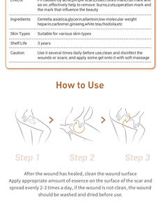 Crème et gel réparateurs de <span class=keywords><strong>la</strong></span> peau à base de plantes pour l'élimination des cicatrices et des vergetures - Product Image 6