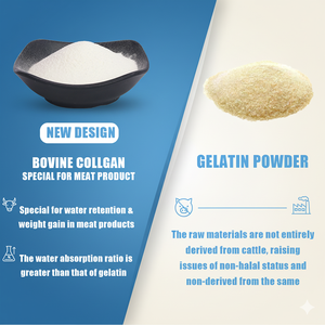 Nouvelle poudre <span class=keywords><strong>de</strong></span> collagène <span class=keywords><strong>de</strong></span> peau <span class=keywords><strong>de</strong></span> bovin halal à haute absorption, alternative à la gélatine, collagène <span class=keywords><strong>de</strong></span> bœuf pour la rétention d'eau dans les saucisses et la viande - Product Image 3