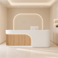 Bureau de réception moderne extensible en bois sans formaldéhyde, couleur personnalisable, Guankai, pour salle de sport, bureau, restaurant, bar, boutique