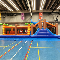 Toboggan gonflable géant commercial de 18 onces en PVC pour adultes, avec piscine amovible et souffleur pour fêtes d'enfants en extérieur
